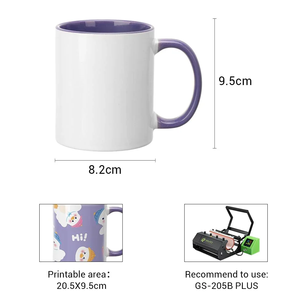 11oz Purple Coloured inner mug and handle - Image 4