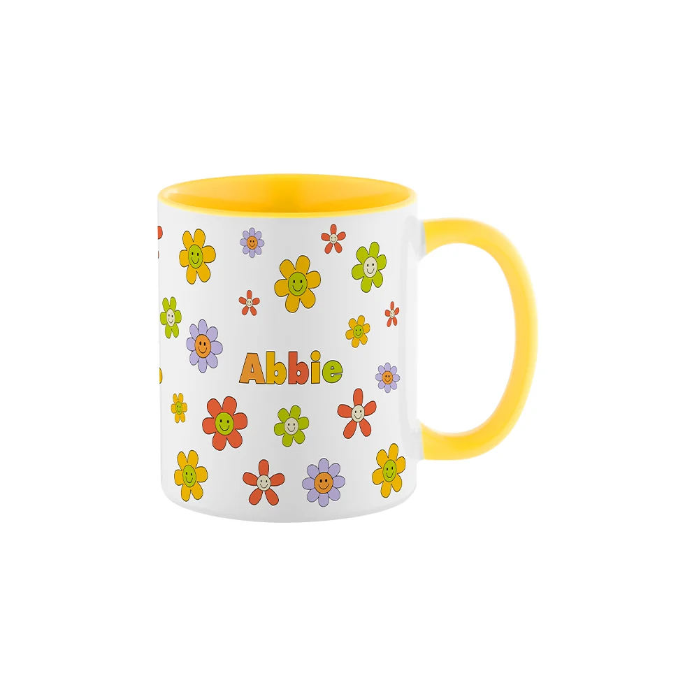 11oz Inner and Handle Colour Mug-Yellow - Image 6