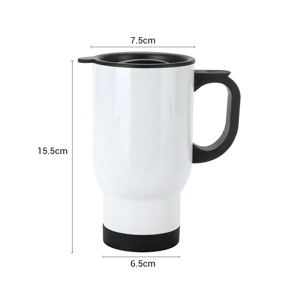 14 oz Stainless Steel Travel Mug white - Image 4