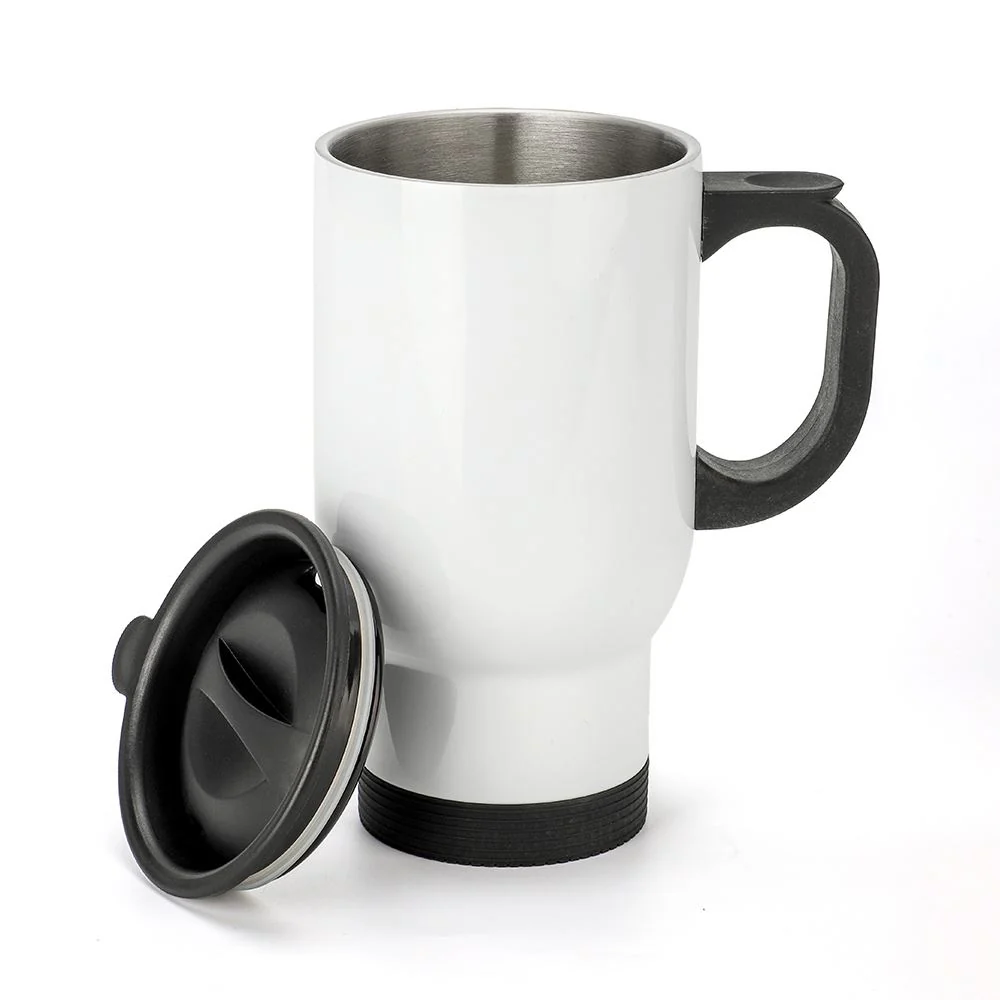 14 oz Stainless Steel Travel Mug white - Image 6
