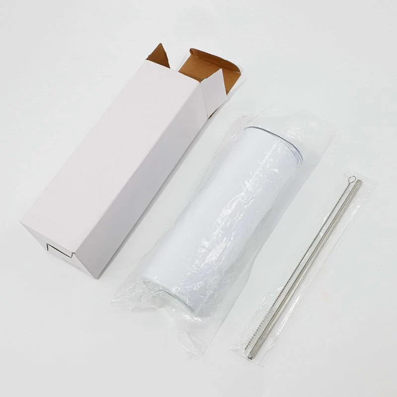 20oz Stainless Steel Tumbler - Glossy White - Image 6
