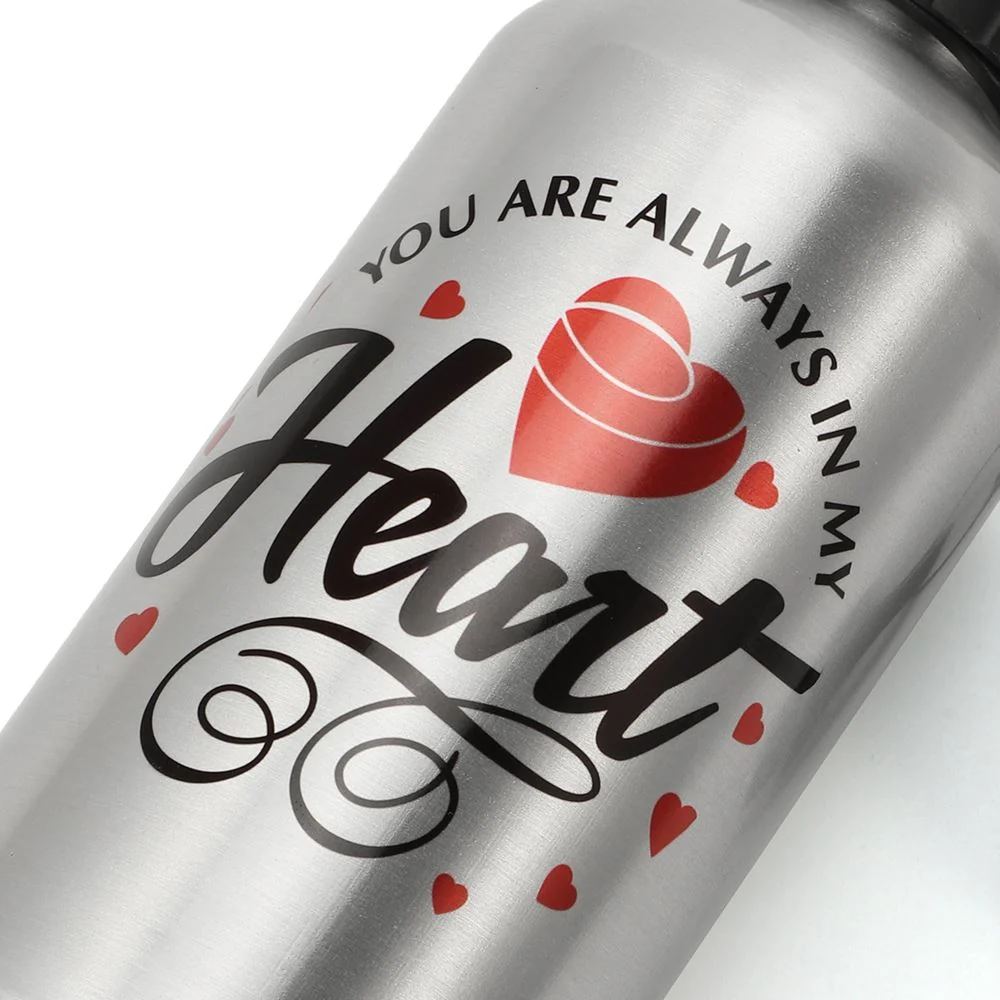 Aluminium Water Bottle 500ml Silver - Image 4