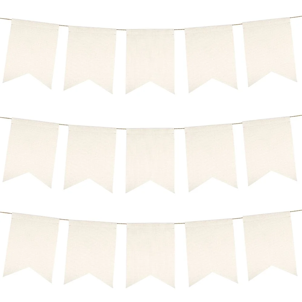 5pcs Linen Rectangle Banners - 20 x 27.5 cm - Image 3