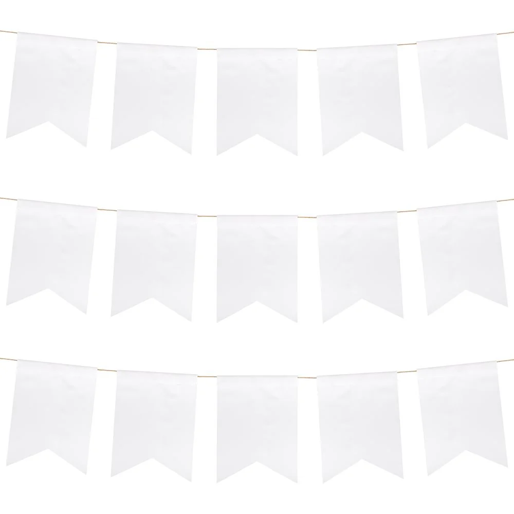5pcs White Polyester Rectangle Banners - 15.5 x 22 cm - Image 3
