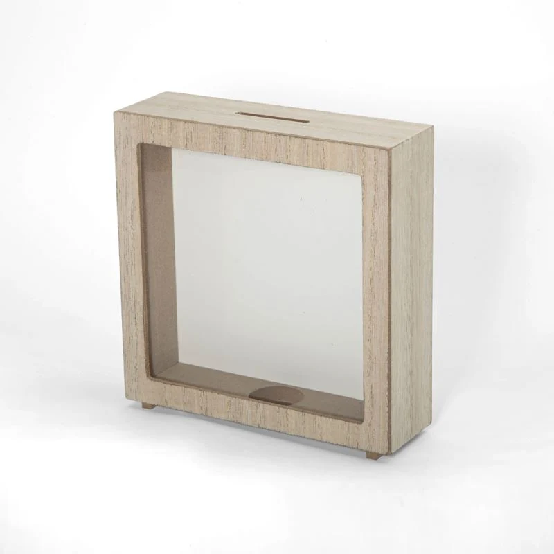 6.5 X 6.5 Inch Shadow Money Bank Box - Light brown - Image 3