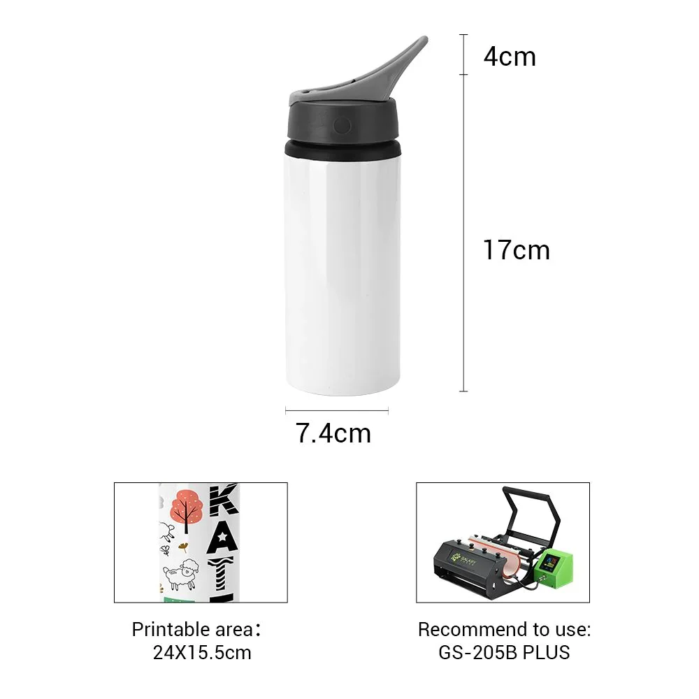 600ML Portable Aluminium Bottle - White - Image 4
