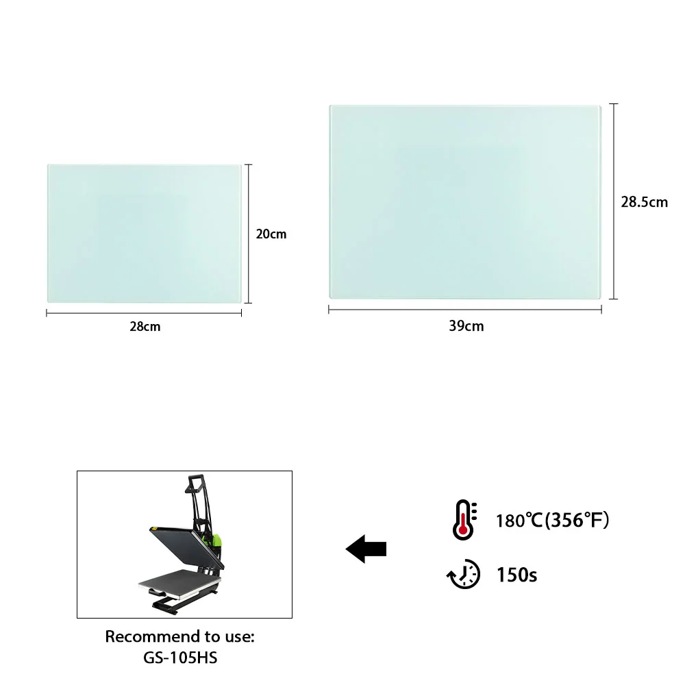 8 x 11 Inch Toughened Glass Chopping Board - Plain finish - Small - Image 3