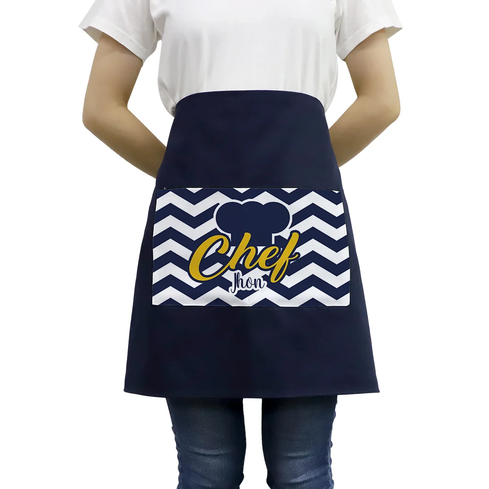 Adult Waist Apron with Pocket - Blue - Image 4