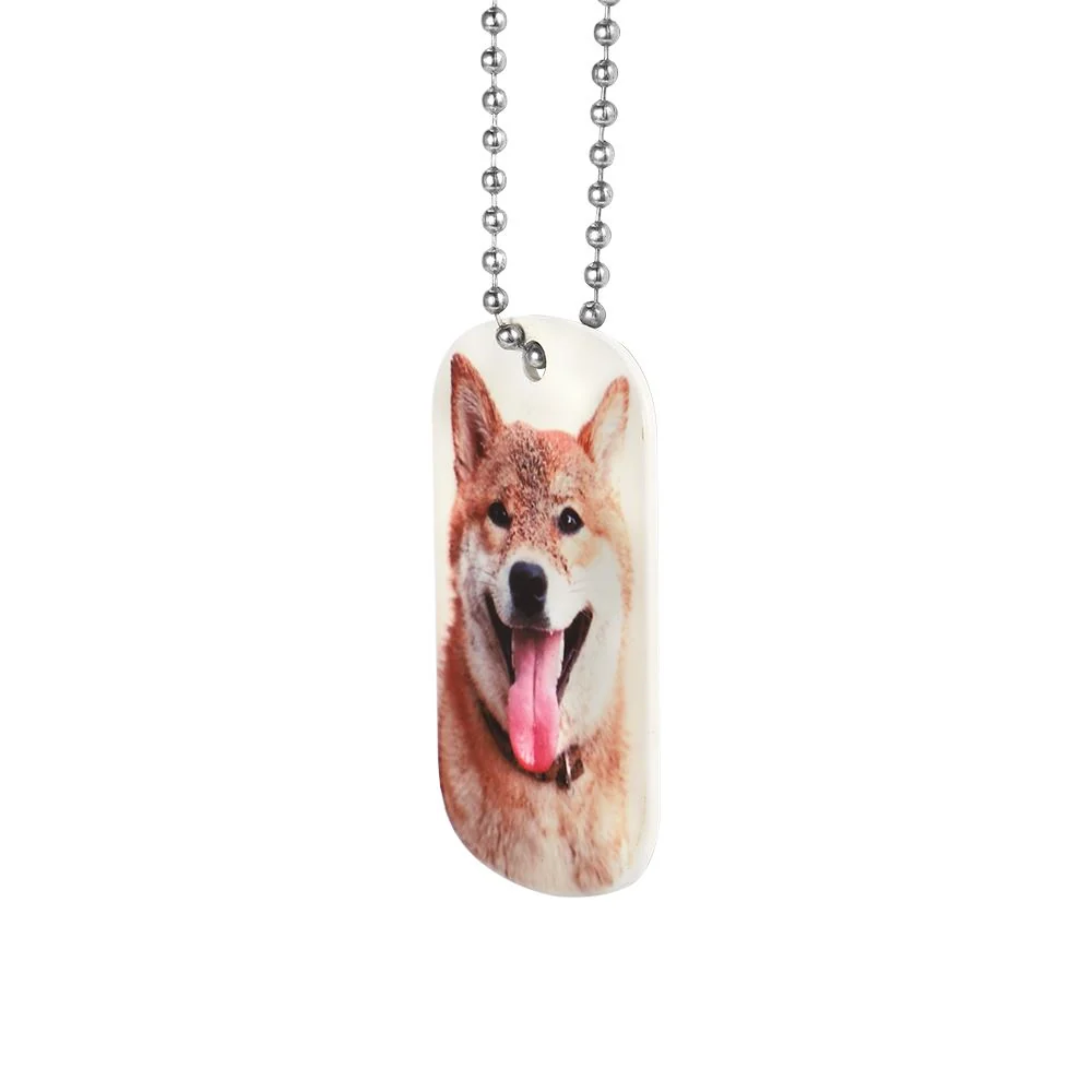 Aluminium ID Tag Necklace - Double side printable - 38 x 22 mm - Image 5