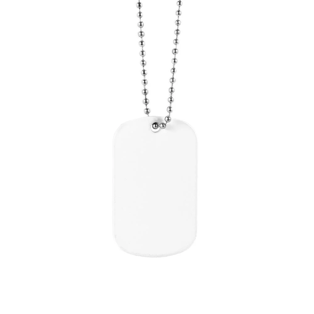 Aluminium ID Tag Necklace - Double side printable - 38 x 22 mm - Image 7