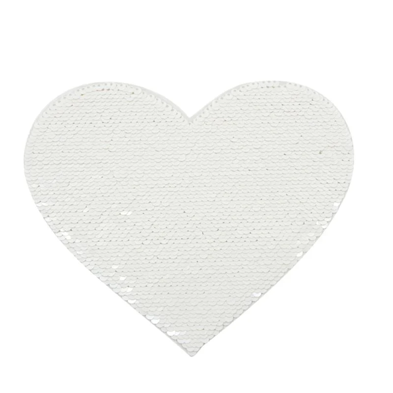 Black & White Sequin Transfer Heart Shape - Image 2