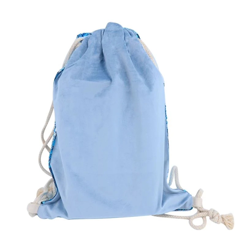 Blue Sequin drawstring bag - 34 x 45 cm - Image 6