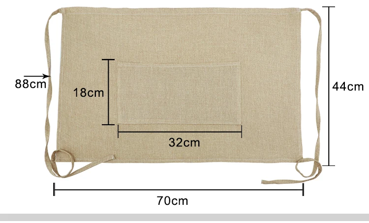 Burlap Adult Waist Apron With Pocket - Image 4