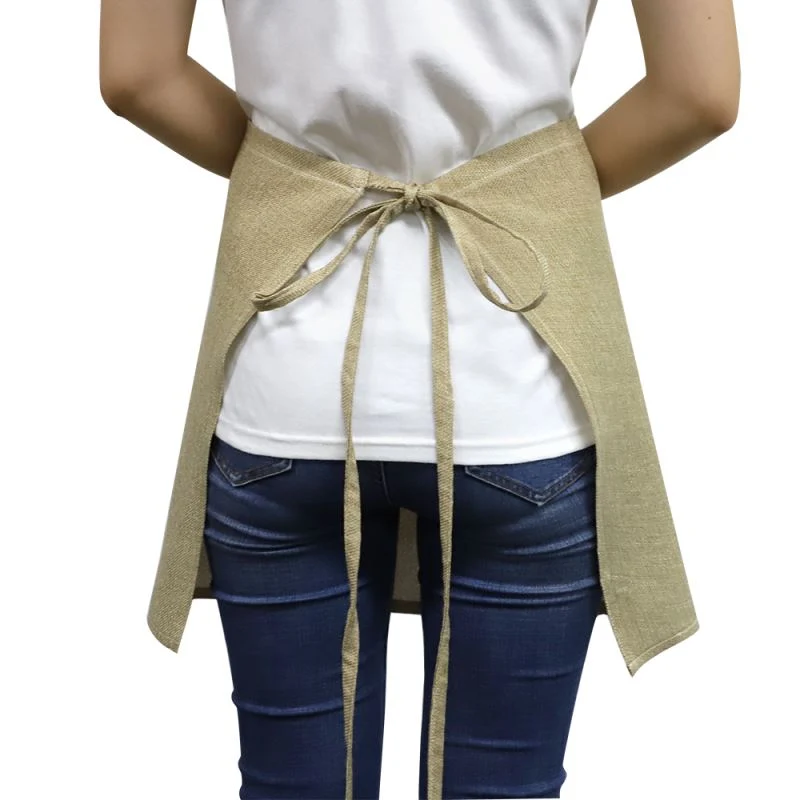 Burlap Adult Waist Apron With Pocket - Image 5