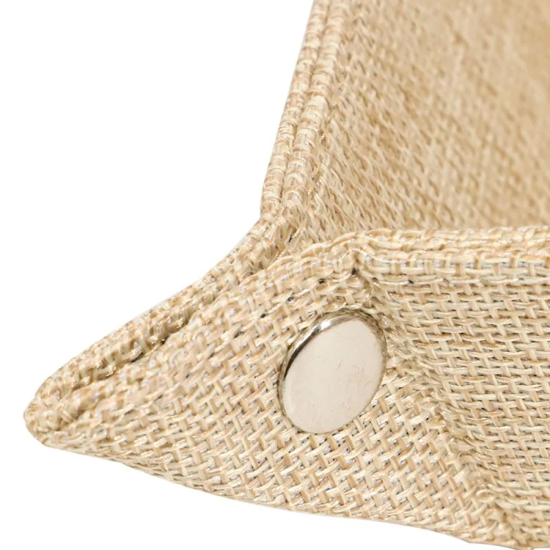 Burlap Square Snap Up Tray - Large - Image 5