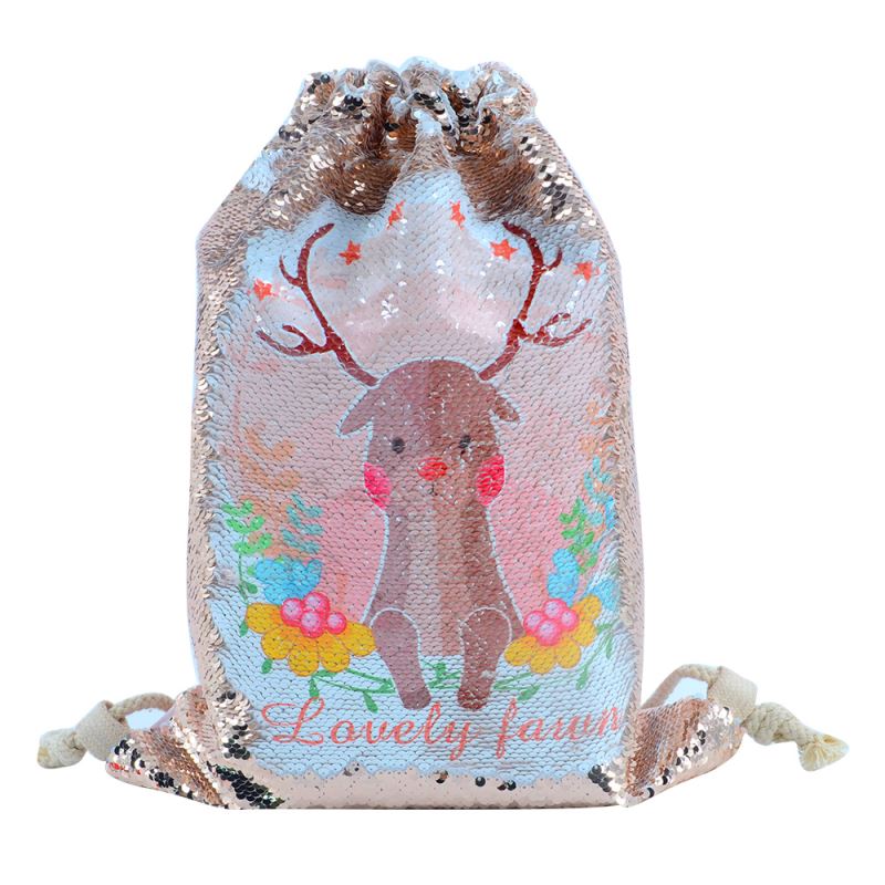 Champagne Sequin drawstring bag - 34 x 45 cm - Image 2
