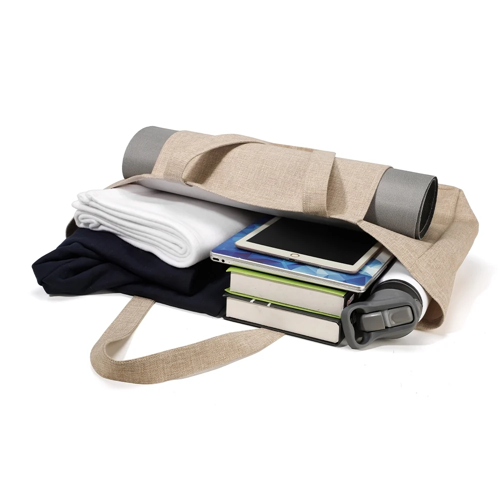 Dark Linen Yoga Tote Bag - 36 x 50cm - Image 5