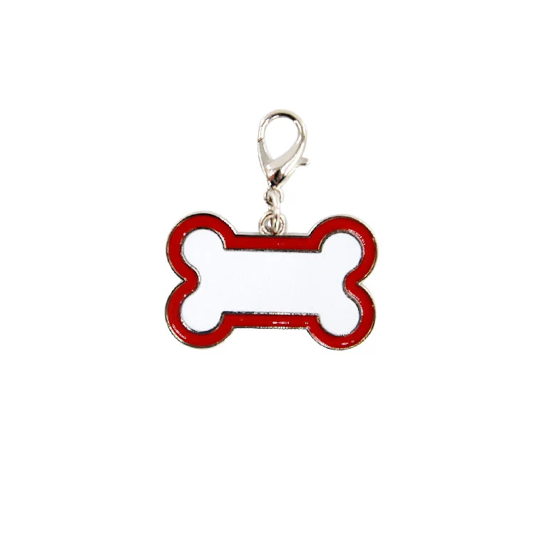 Dog Tag Bone Shape - Red - Image 2