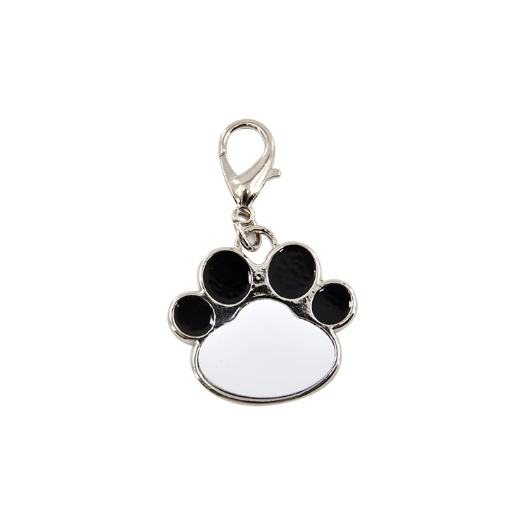Dog Tag Paw Shape - Black - Image 2