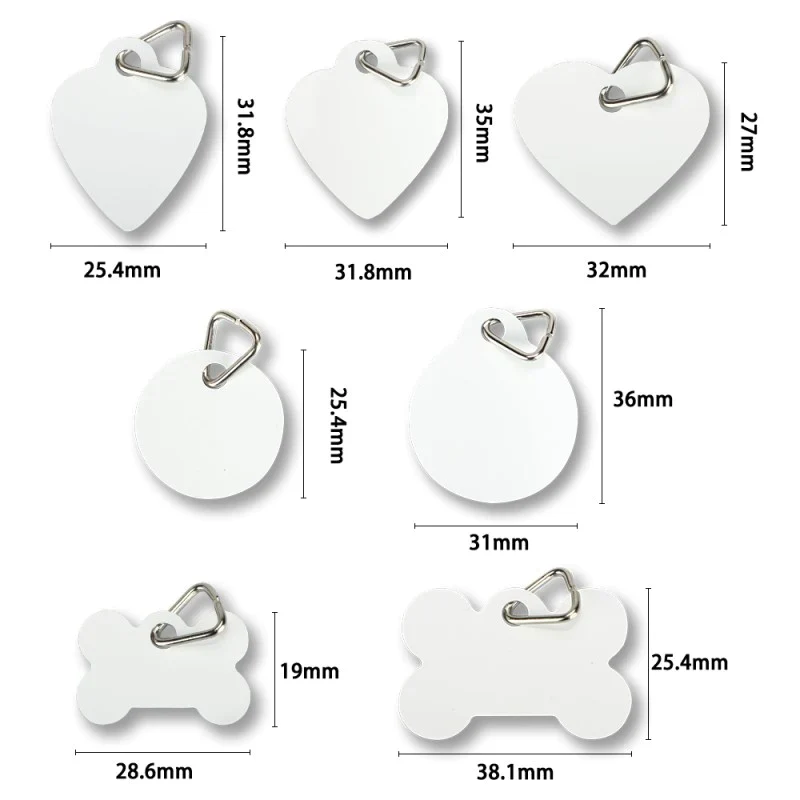 Double Side Printable Aluminium Pet Tag Bone Shape - Image 3