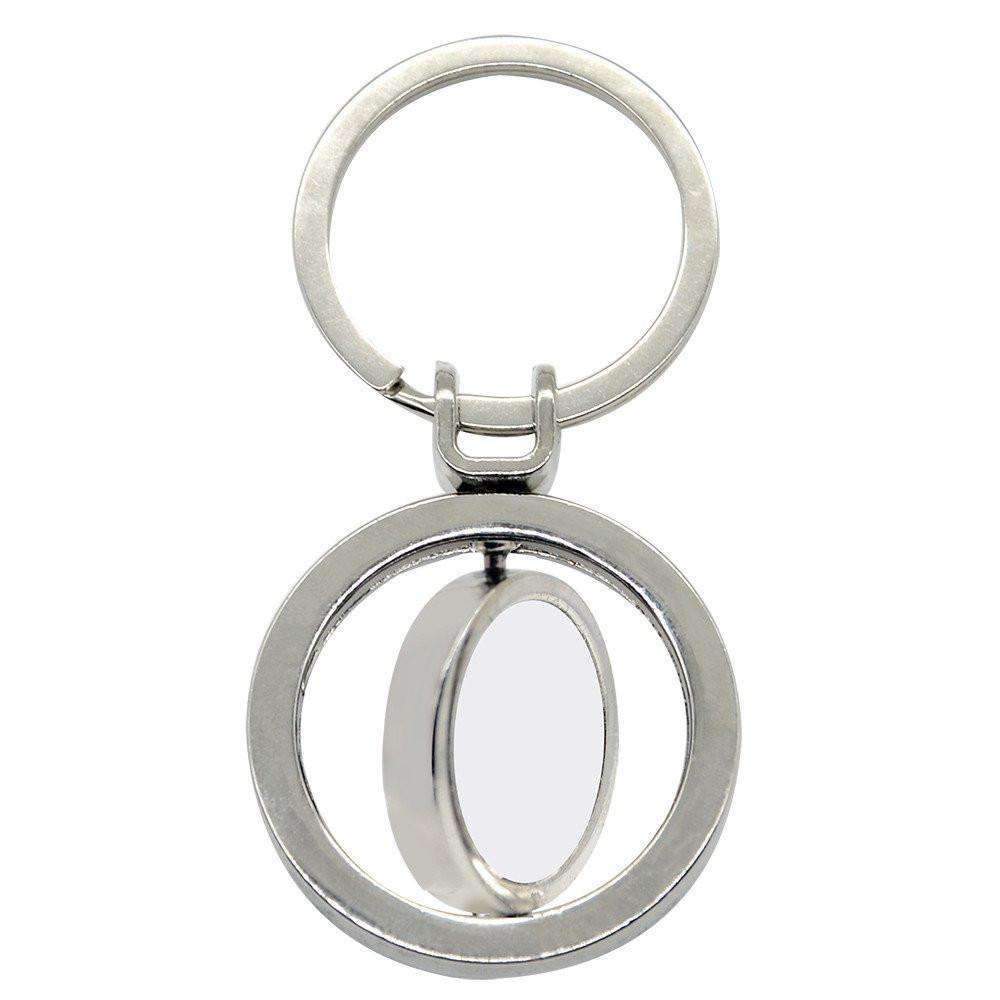 Double spinning round metal keyring - Image 2