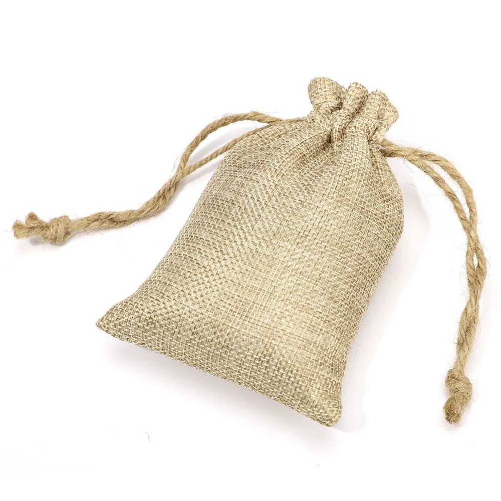 Faux Burlap Drawstring Bag - 13.5 x 9 cm - Image 3