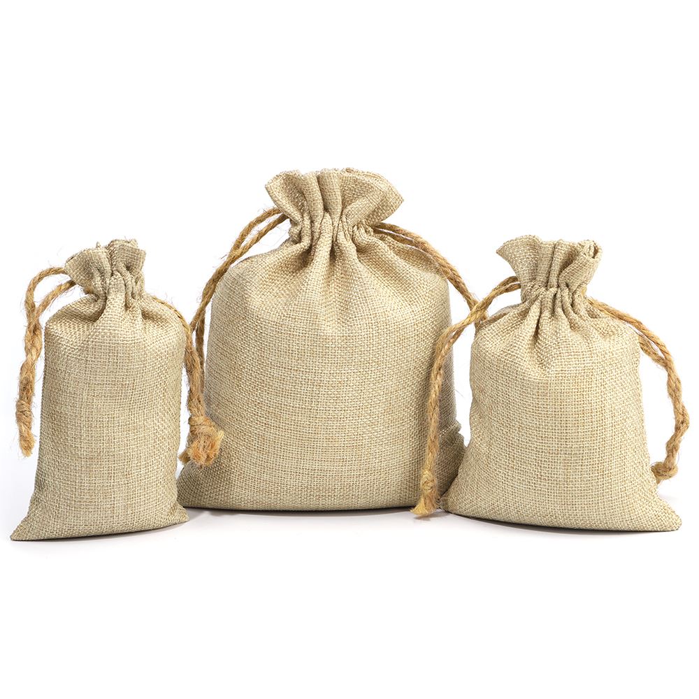 Faux Burlap Drawstring Bag - 12 x 17 cm - Image 6