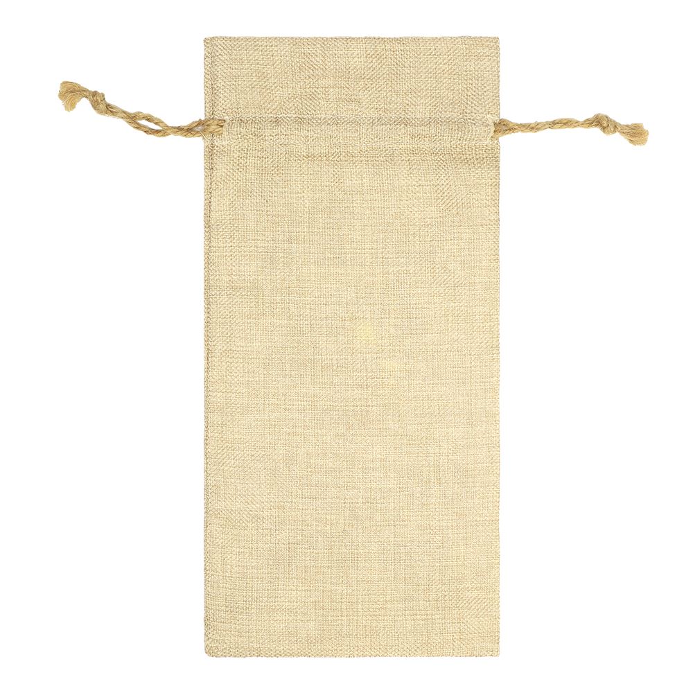 Faux Burlap Drawstring Bottle Bag - 17 x 34 cm - Image 5