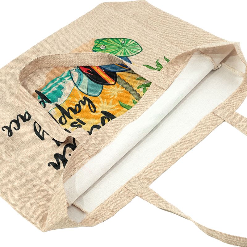 Faux Burlap Tote Bag Natural - 38 x 40cm - Image 3