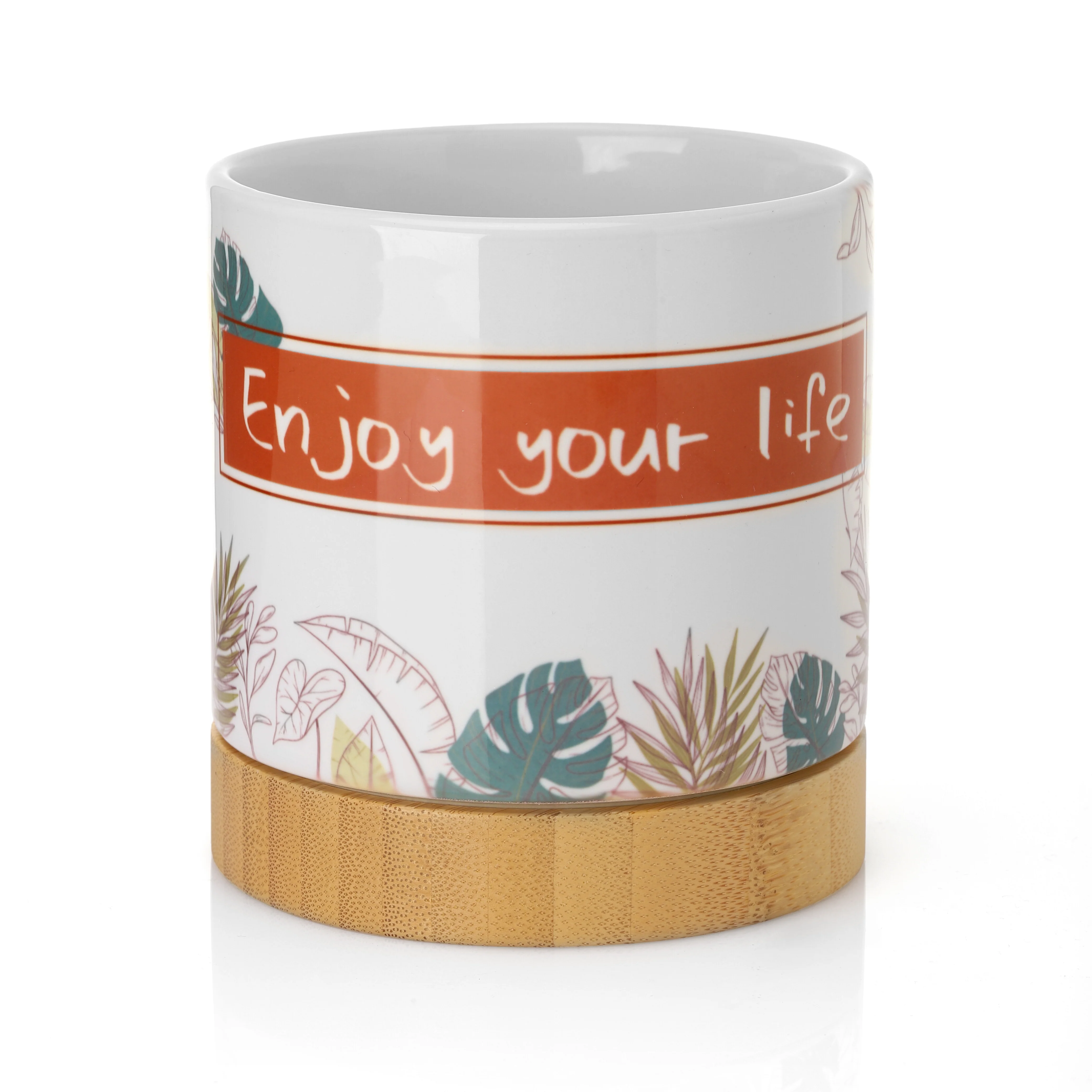 Flower Pot with Bamboo Base - Image 3