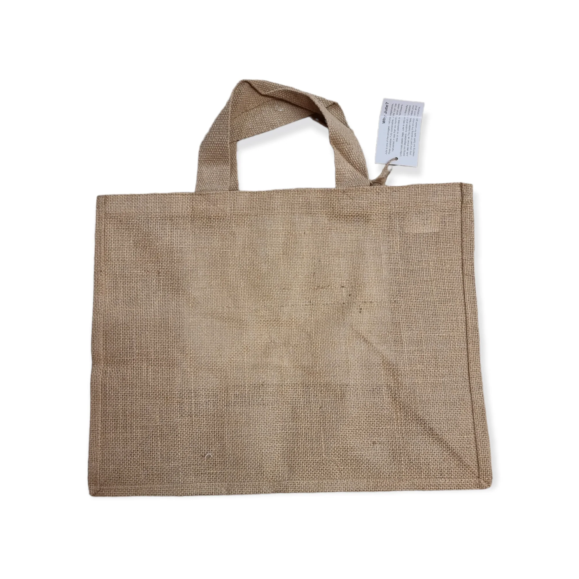 Jute & Patch Polyester Tote Bag - 43 x 34 x 19 cm - Image 2