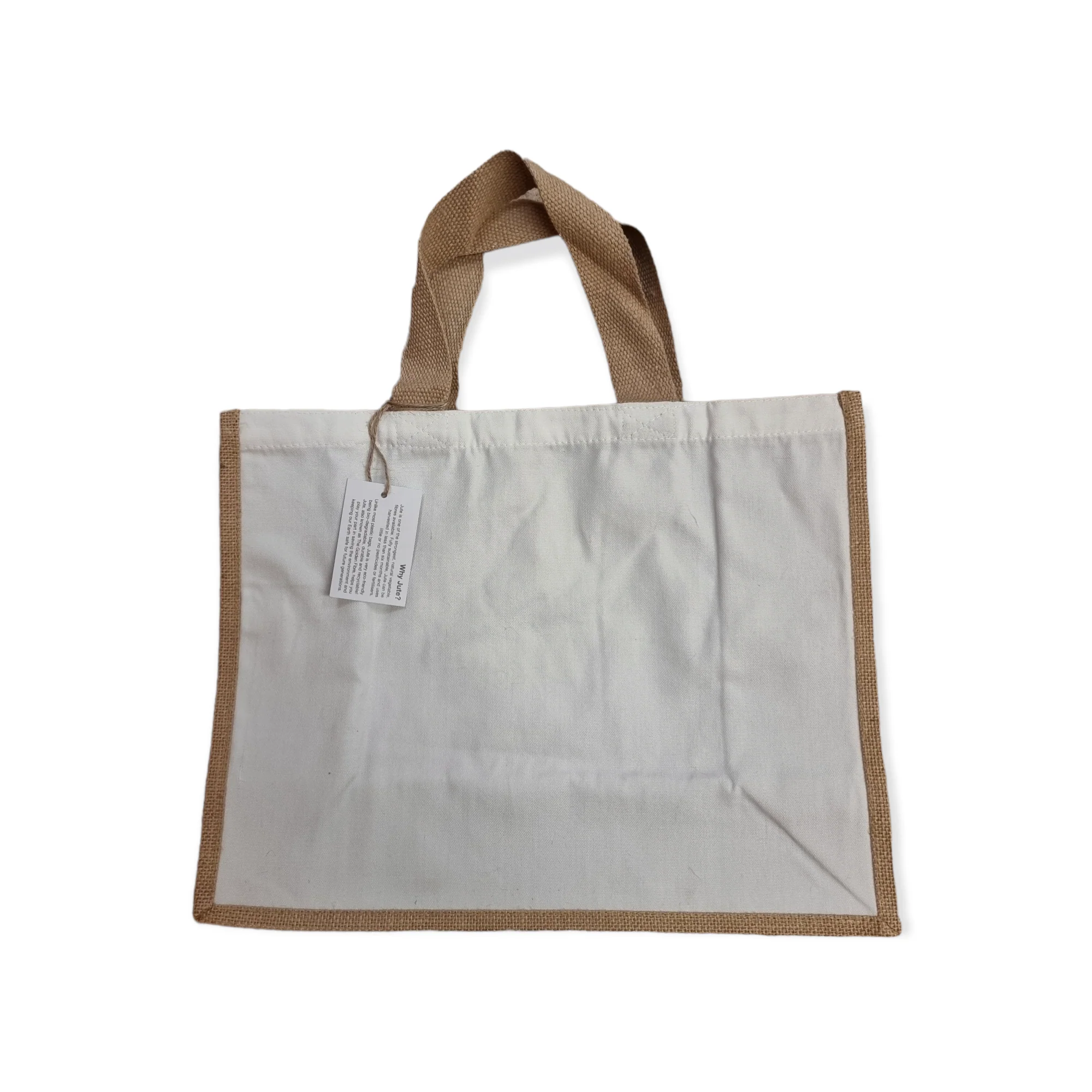 Jute & Polyester Tote Bag - 43 x 34 x 19 cm - Image 3