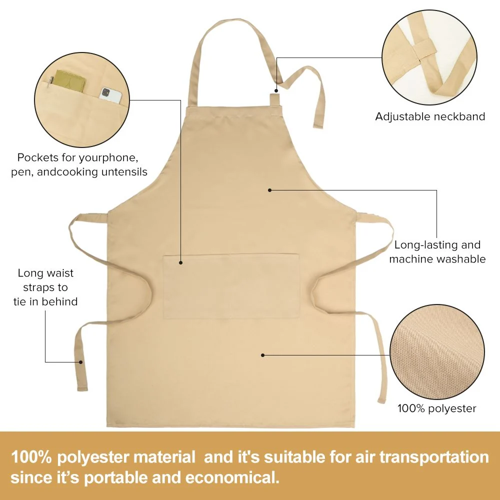 Kids Natural Polyester Apron - Image 3