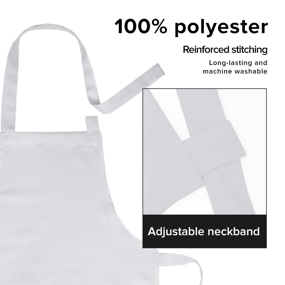 Kids White Polyester Apron - Image 3