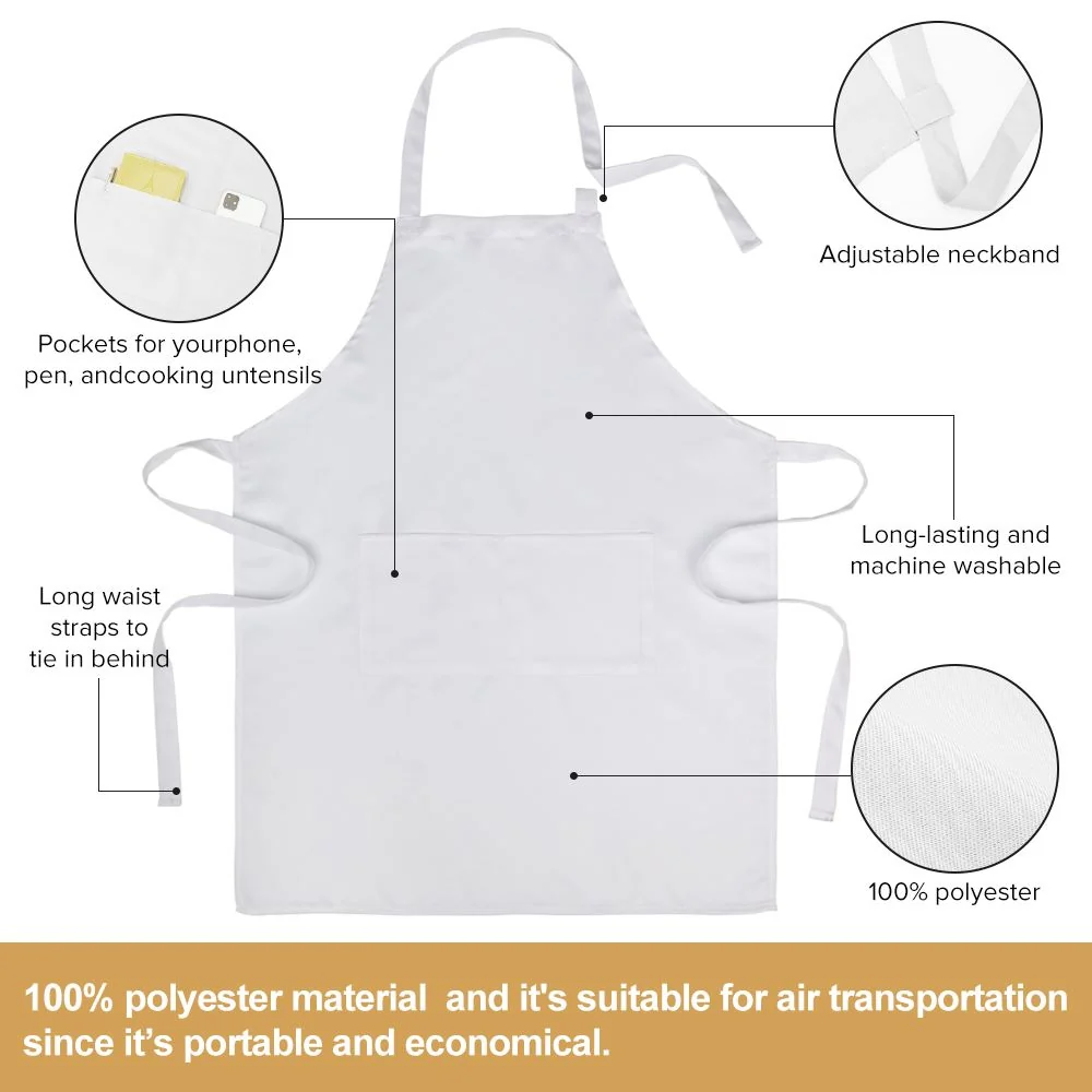 Kids White Polyester Apron - Image 6