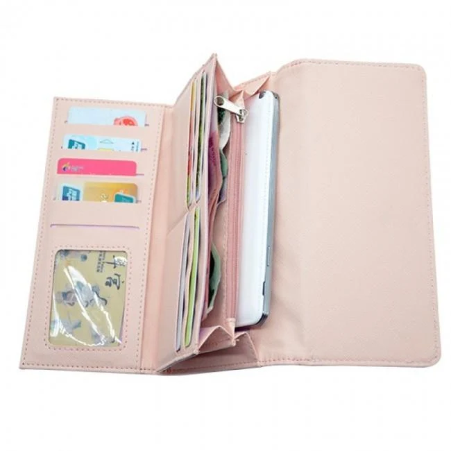 Large Leather Purse - Pink + giftbox - Image 3