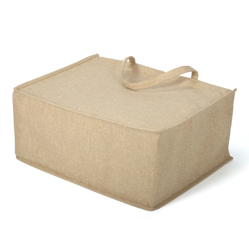 Linen Jute Tote Bag Natural - 43 x 34 x 19 cm - Image 3