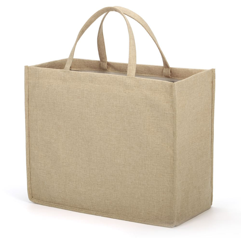 Linen Jute Tote Bag Natural - 43 x 34 x 19 cm - Image 4