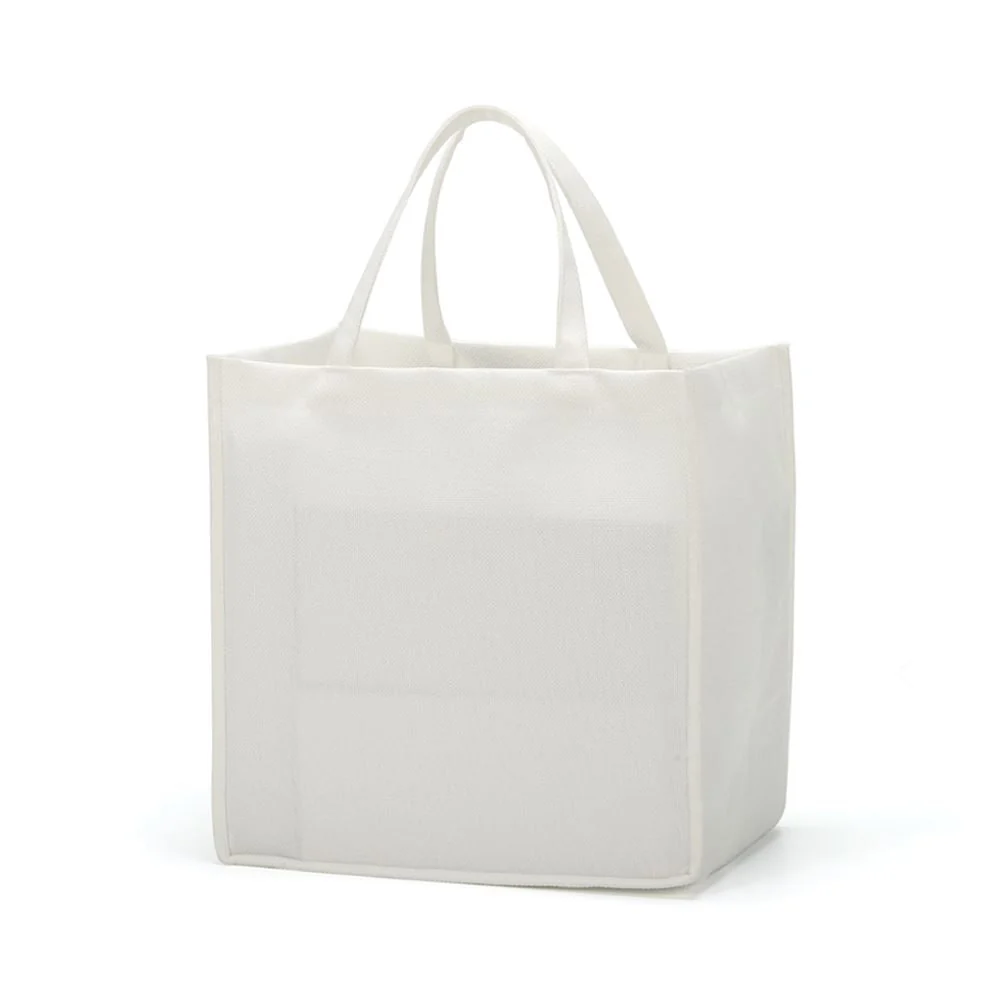 Linen Tote Bag White - 25 x 25 x 10 cm - Image 5