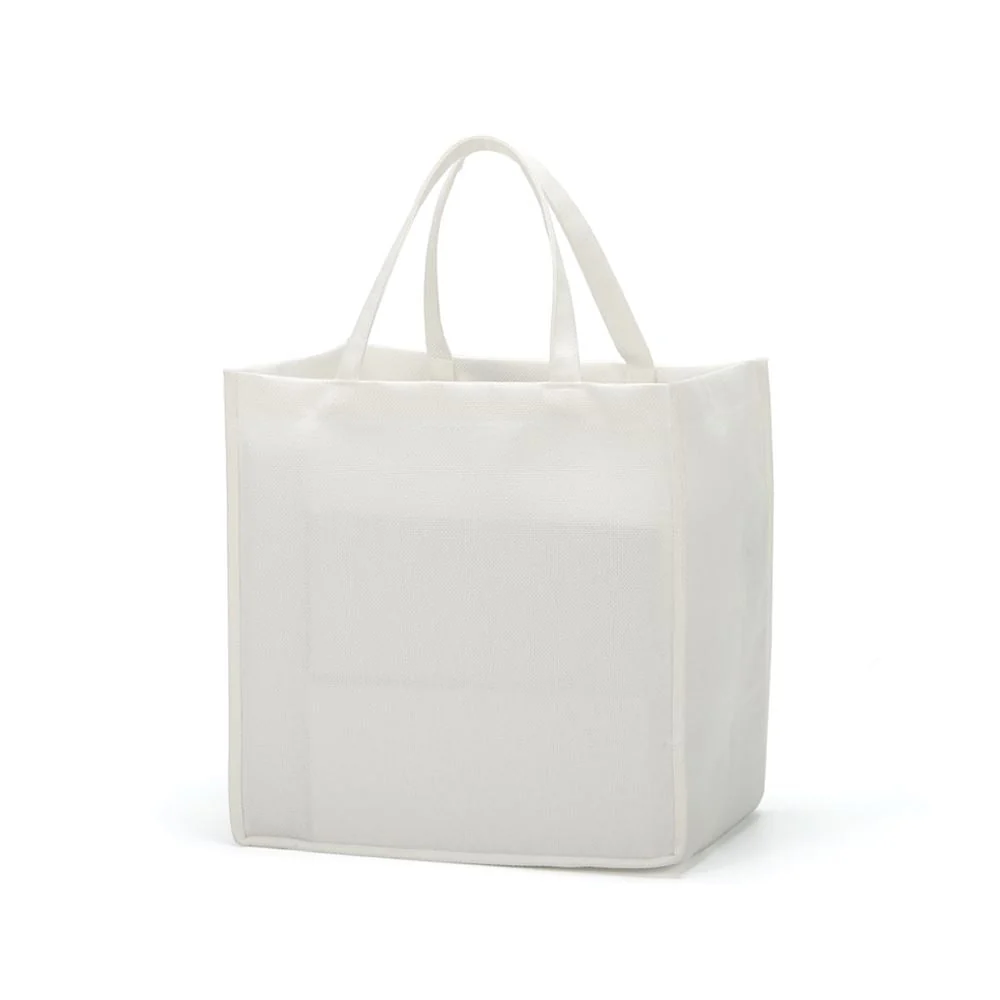 Linen Tote Bag White - 30 x 30 x 19 cm - Image 4
