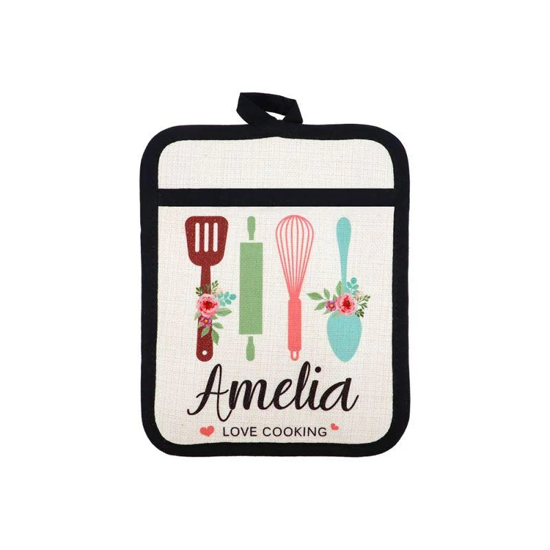 Linen Pot Holder With Rubber Back - Image 3