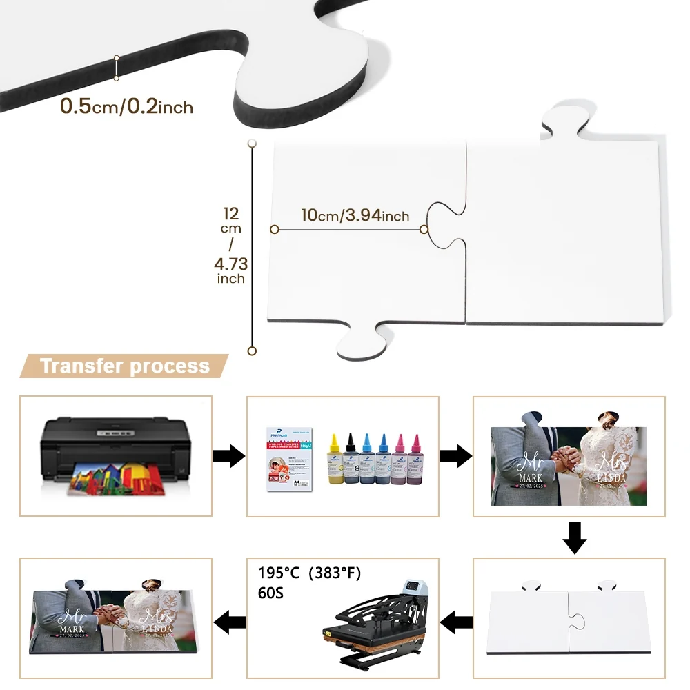 MDF Couple Coaster Set - Single Side Printable - 20 x 12cm x 5mm - 2pcs - Image 5
