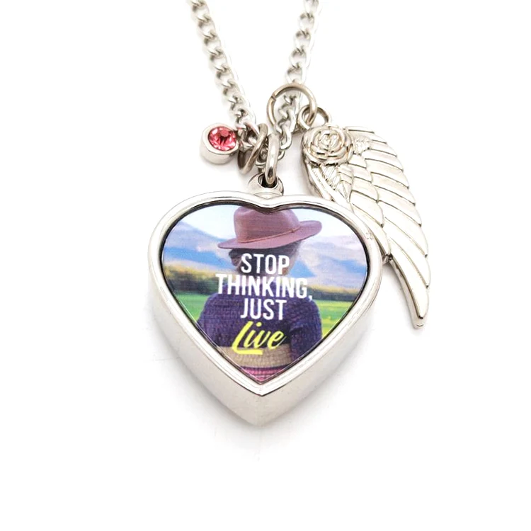 Memorial Urn Cremation Necklace - Blue Birthstone - Image 5