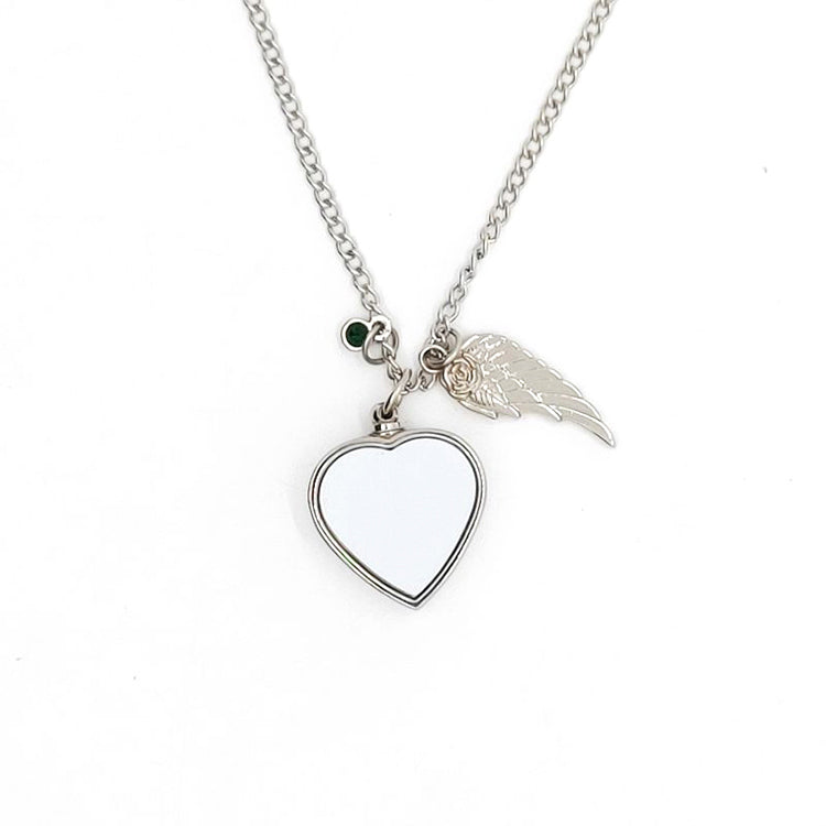 Memorial Urn Cremation Necklace - Blue Birthstone - Image 7
