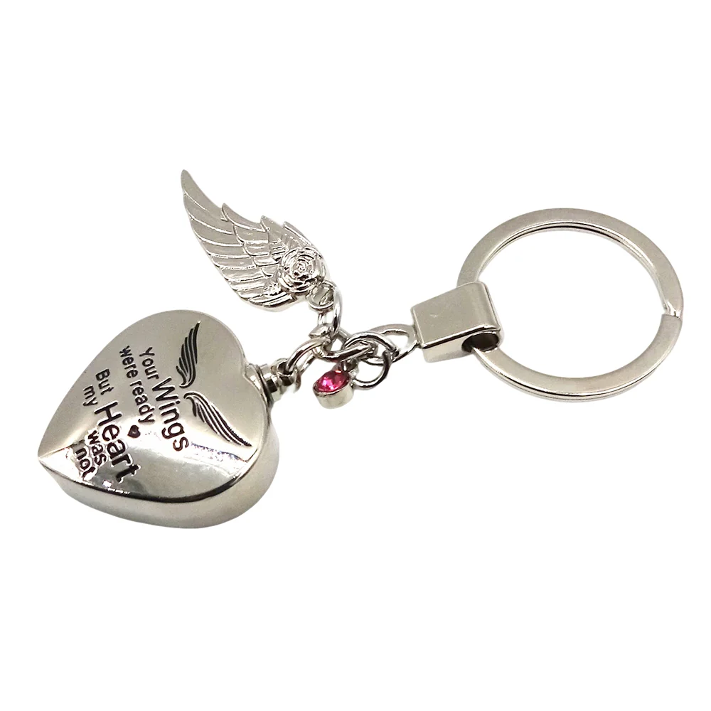 Memorial Urn Cremation Keychain - Pink Heart - Image 2
