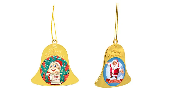 Metal Christmas Bell - Gold - Image 5