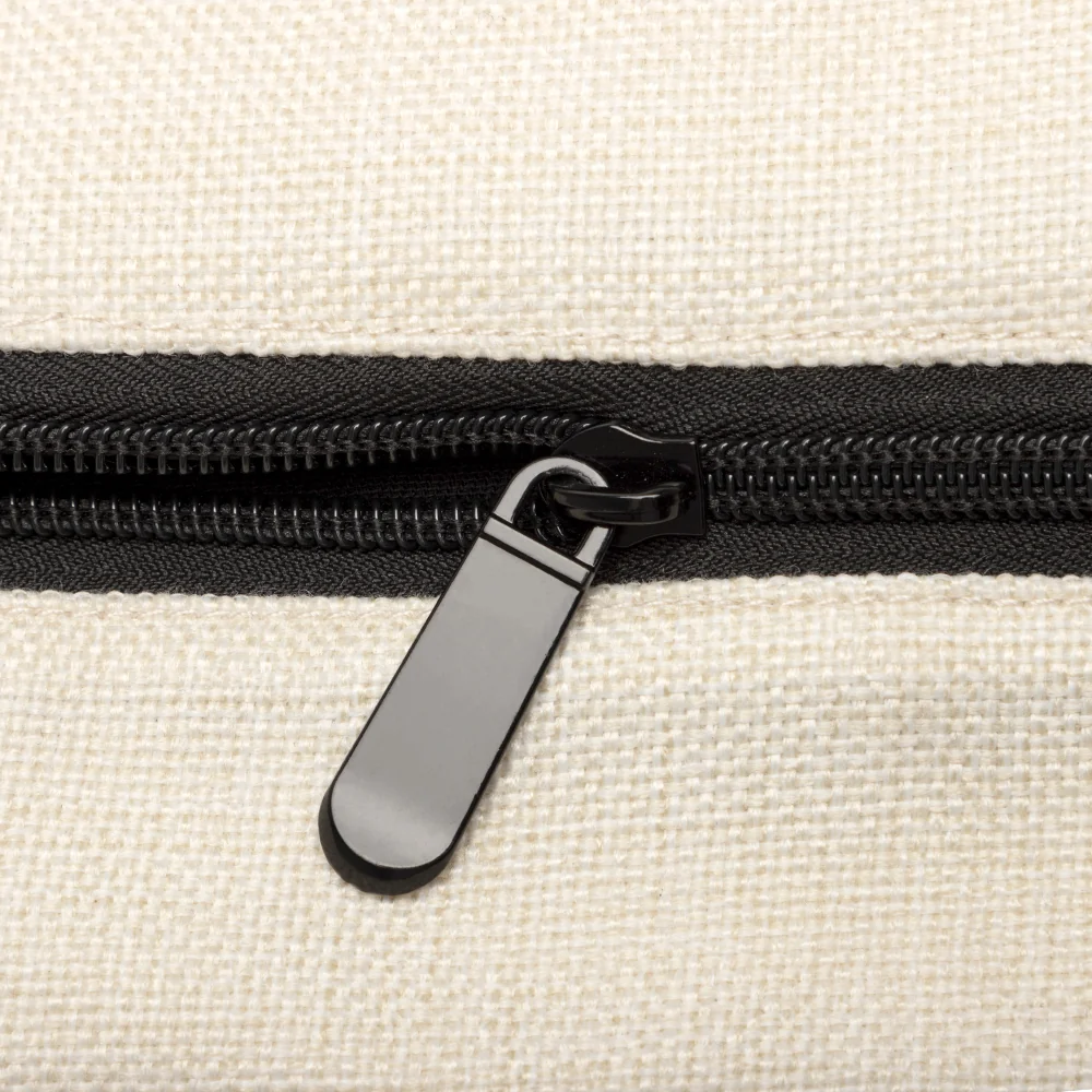 Natural Linen Cosmetic Bag With Black Base 18.5 x 24 - Image 4