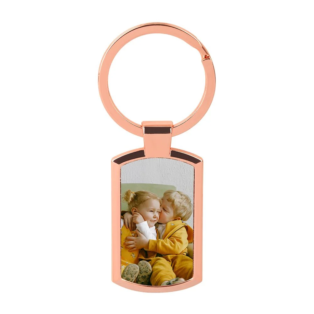 Oblong Metal Keyring - Rose Gold - Image 2