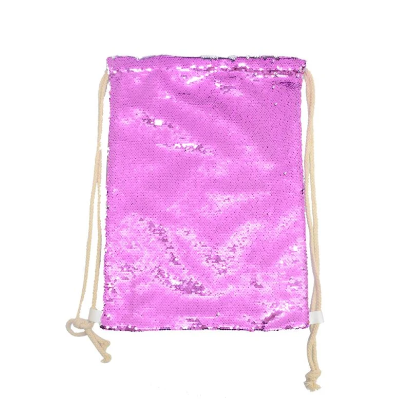 Pink Sequin drawstring bag - 34 x 45 cm - Image 3