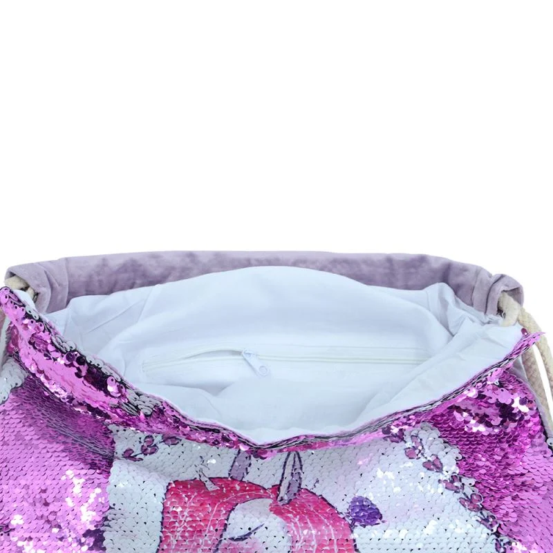 Pink Sequin drawstring bag - 34 x 45 cm - Image 5